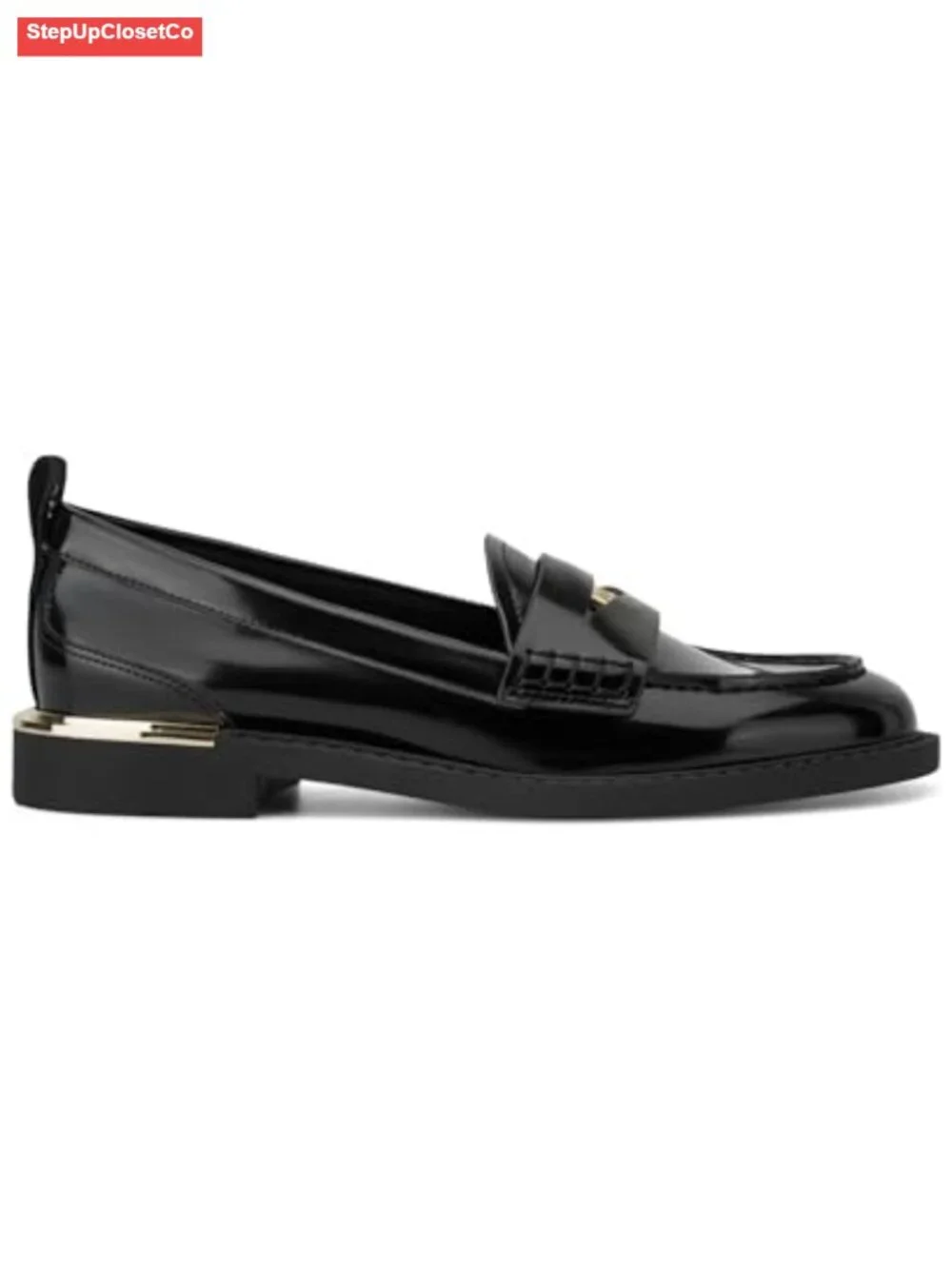 Women's Round Toe Heeled Penny Loafer Shoes - Sophisticated Slip On